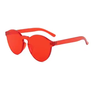 Cateye Red Rimless Sunglasses for Women - Trendy and Feminine Look