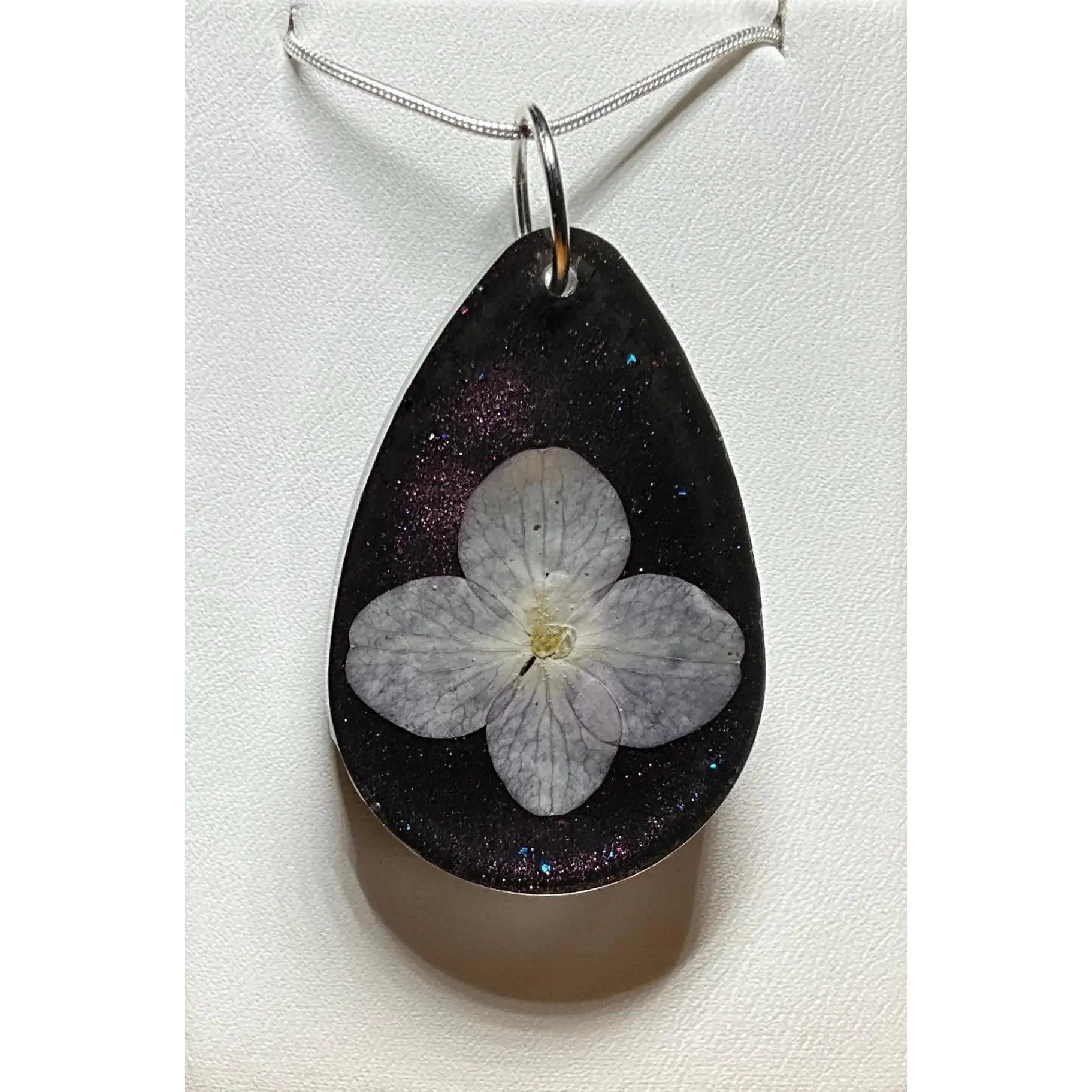 White Hydrangea Flower Necklace