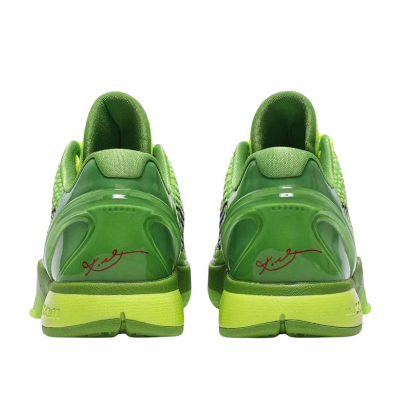Kobe 6 Proto Grinch 2020 Sneaker in Iconic Christmas Green/Red.  Mamba Mentality!