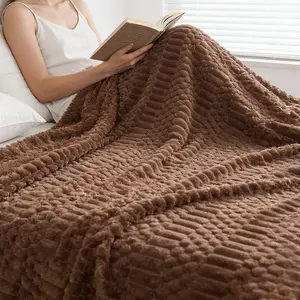 Ultra-Plush Long Fleece Blanket, Lightweight Breathable Bed Throw, Cozy Throw Blanket, Multiple Colors Available, Ideal for Bed Sofa Napping TV Watching