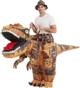 GOOSH Inflatable Dinosaur Costume Adults Halloween Party Blow up T Rex Outfit, Lightweight & Flexible for Cosplay, Parades