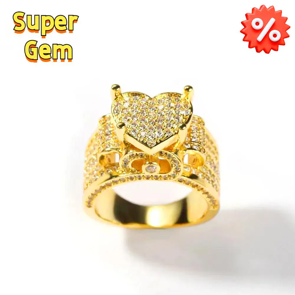 Heart Ring, Zirconia Ring for Women and Men, with Gift Box, Holiday Gift Idea, Size #6-#10