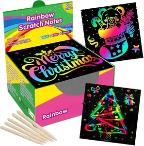 165 Rainbow Scratch Paper Art Crafts Mini Notes Stocking Stuffers for Kids Gifts 4 5 6 7 8 9 10 Years Old Girls Boys Students Teens Classroom Prizes School Supplies Birthday Party Toy Activity
