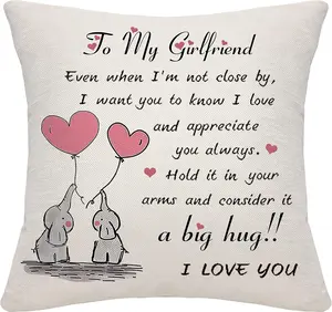 Girlfriend Gifts from Boyfriend Girlfriend Cushion Cover Christmas Thanksgiving Valentine's Day Birthday Gifts for Her Gift Valenntine's Day Gifts Birthday Gifts Throw Pillow Cover Cushion Case