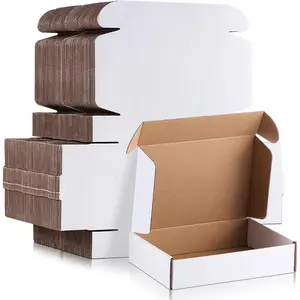 200 count Shipping Boxes Corrugated Cardboard White Mailer Boxes Packaging Present  for Mailing Shipping Small Business (7.09 x 5.12 x 1.97 Inches)