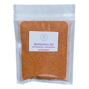Manifestation Salt For Prosperity Fertility Protection Multipurpose Cleansing Orange Colored Salt for Attraction and Protection. For external use only. Savory Flavor