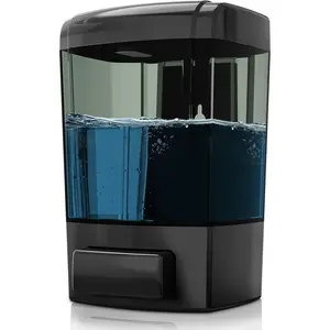 Manual Soap Dispenser, 23.7oz/700ml Wall Mount Soap Dispenser, Large Capacity Kitchen Bathroom Hand Soap Pump, Commercial Refillable Shampoo Shower Gel Lotion Dispenser, Black