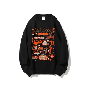 Sam Houston State University Sweatshirt SHSU Bearkats Graphic Crewneck Pullover Retro Doodle Art Print Top Long Sleeve Jumper Huntsville Texas Alumni Merch College Spirit Wear Football Fan Gear Gift For Student Grad White Printed Unisex Casual Hoodie