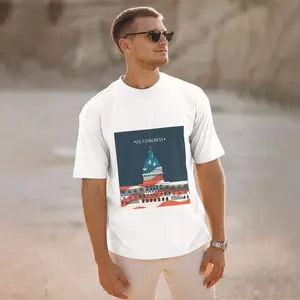 [Style Tee] US Congress Shirt, Birthday Shirt, Premium Cotton Crew Neck Tee - Men's Essential Short Sleeve Shirt, men's graphic tees, oversized tshirt, local boy outfitters Menswear Top men gifts Casual, USA Landmarks Streetwear classic cotton tee