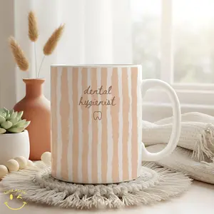 Personalized Dental Hygiene Mug 11oz 15oz, Custom Dental Hygienist Gift For Graduation, RDH Coffee Cup with Name, Dental Hygiene Coffee Cup with Name Dentist Mug Gift