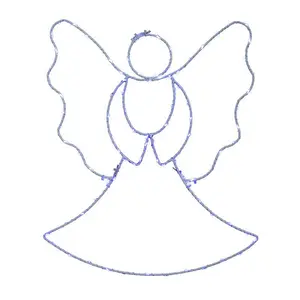 Celebrations 9096166 13 in. LED Multi-Angel Silhouette Hanging Christmas Decoration, Multi-Color Festive Ornaments