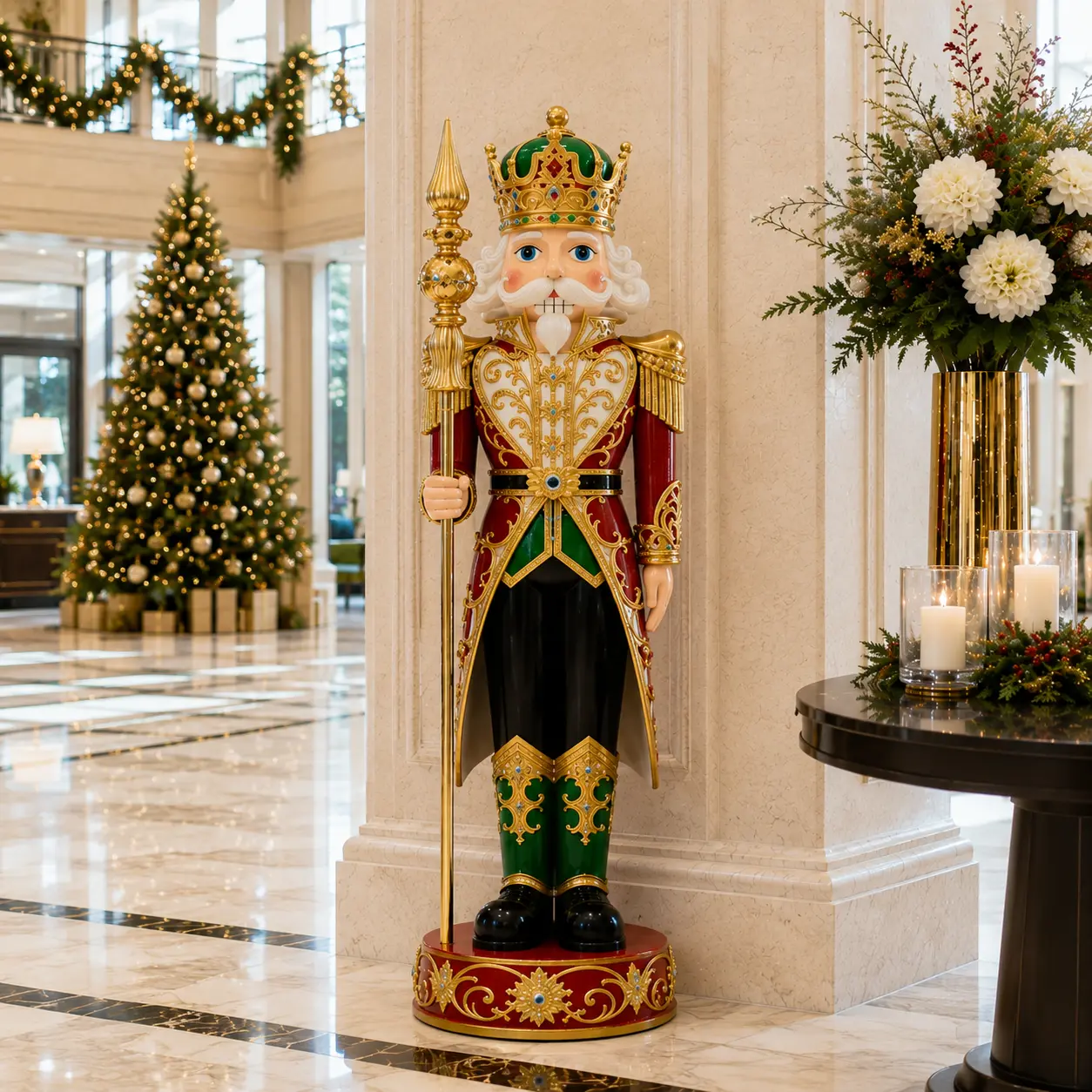 8 FT Red, Green & Gold Nutcracker