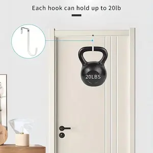 4 Pack Door Hangers Hooks With Rubber Prevent Scratches Heavy Duty Organizer Hooks For Living Room, Over The Door Hooks