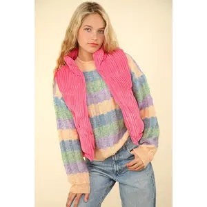 Cream Corduroy Puffer Vest