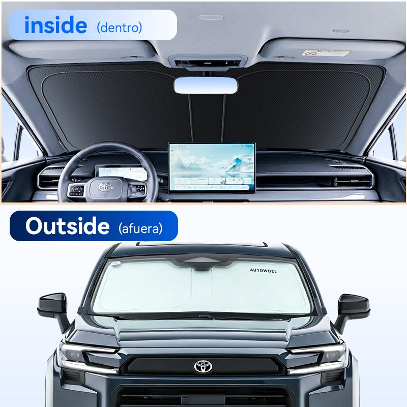 Universal UV-Blocking Car Windshield Sunshade – Foldable & Portable for Sedans, SUVs, and MPVs, Blocks Heat & UV Rays,Greenish-white,Please specify the vehicle model, size, and color in the order notes.