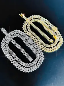 3pcs Men's and woman hip-hop necklace three-piece set, exaggerated Christmas gift, Cuban chain necklace