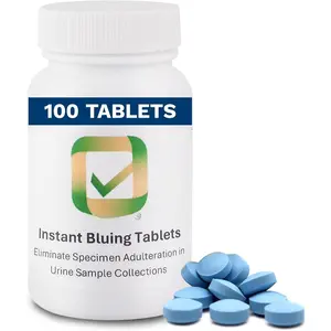 Bluing Tablets Blue Tablet - Dissolves in Toilet Water -Test Adulteration Prevention - 100 Tablets (Pack of 100)