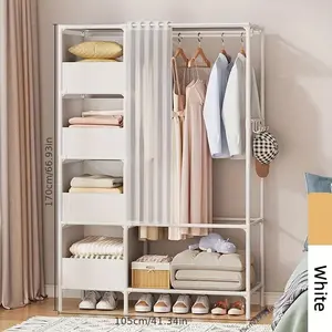 Portable Simple Wardrobe, 4 Layers, Independent Wardrobe Storage System Bedroom Furniture  Wardrobes