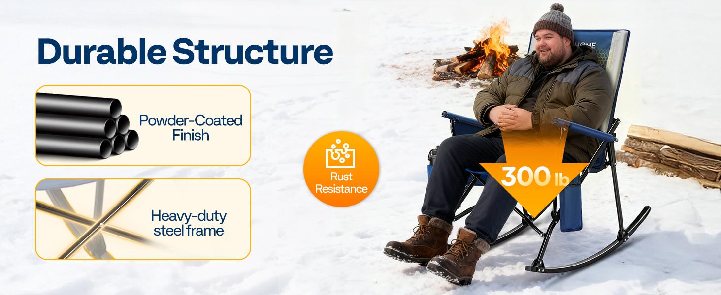 VIVOHOME 45W Padded Heating Rocking Camping Chair, Heated Oversized Portable Lawn Chair for Outdoor Sports, 3 Levels of Heat, Overheat Protection System VIVOHOME 45W Padded Heating Rocking Camping Chair, Heated Oversized Portable Lawn Chair for Outdoor Sports, 3 Levels of Heat, Overheat Protection System