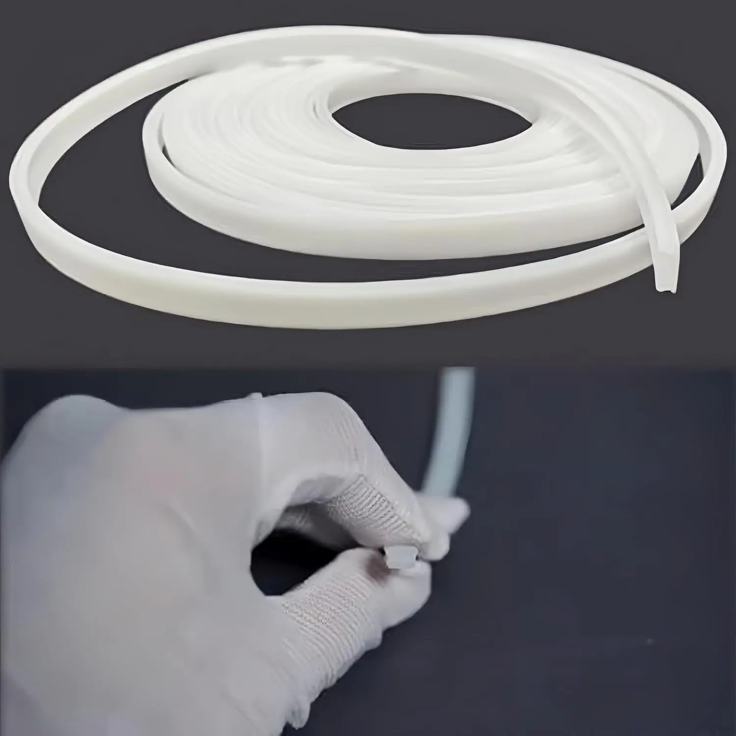 7mm Silicone LED Strip Light Cover with Aluminum Profile & Flexible PC Diffuser Channel, Replaceable Installation, Diffuser for Home with Even Glow, Modern Home Decor for Closet, Parties (16.4Ft/5M)