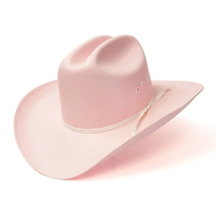 Pink Straw Western Cowgirl Hat - 100% Straw, Lightweight, Durable, with Pink Hat Band, Elastic Fit-All Band, One Size Fits All for Kids, Small/Medium, Large/XL