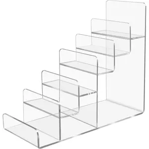 6 Tier Clear Acrylic Display Stand Purse Handbag Organizer for Cosmetic Perfume Jewelry Sunglasses