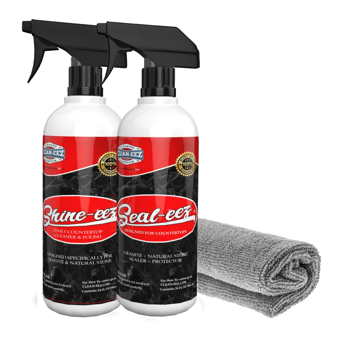 Granite Cleaner & Sealer Kit With Free Microfiber Cloth 24oz Granite Cleaner & Sealer Kit With Free Microfiber Cloth 24oz