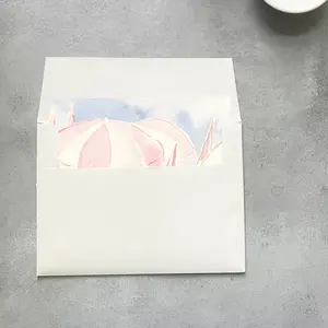 Pink Beach Tropical Envelope Liner | Square Flap | Set of 10