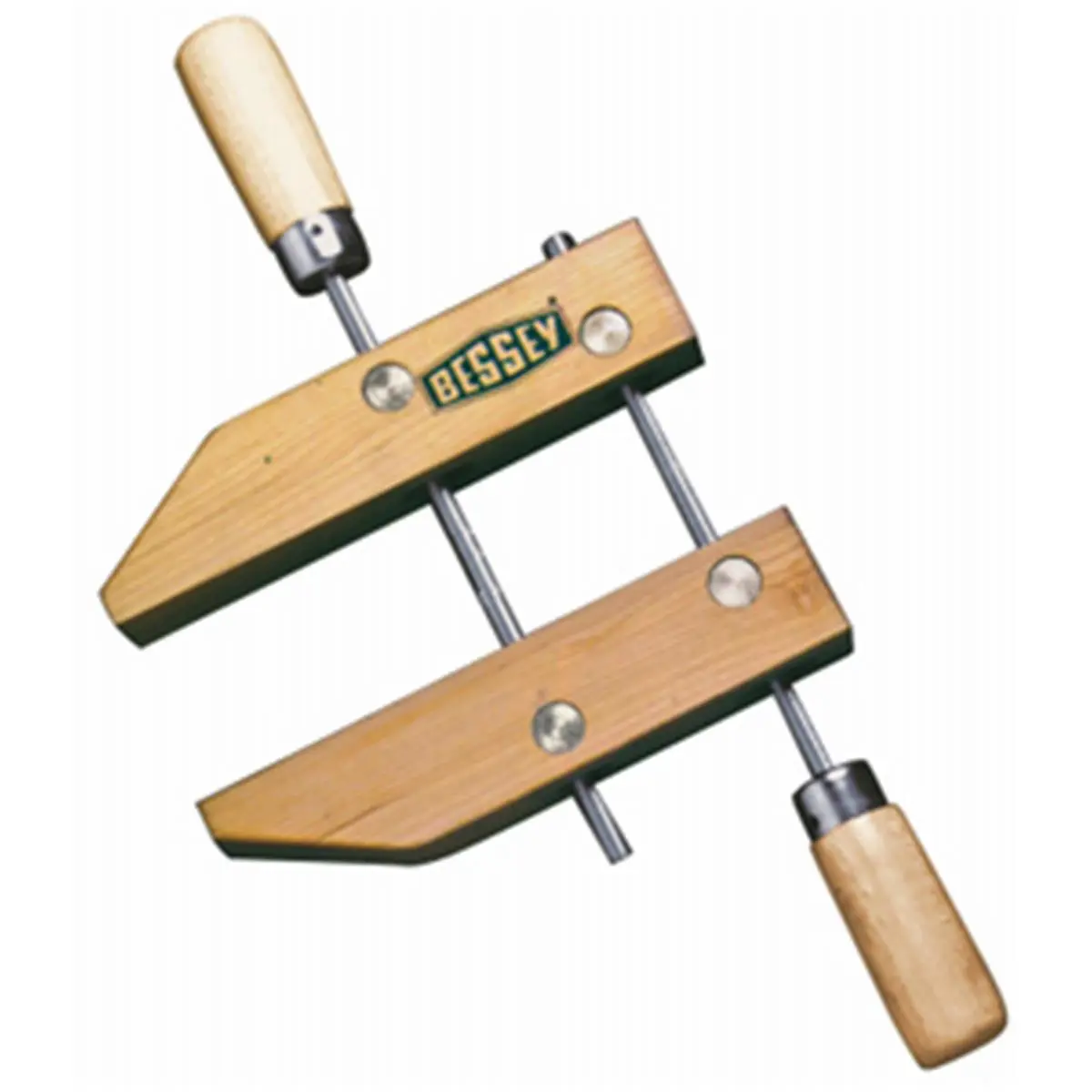 212 MAIN 8 in. Adjustable Height Wood Hand Screw Clamp - Cold Drawn Large Diameter Spindles, Acme Thread, Carbon Steel Construction, Rust-Resistant Parts, Wooden Handle, Rapid Action, Oversized Grip, Hardware Tool, Metal
