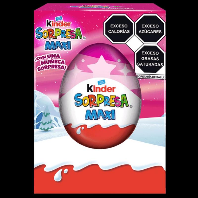Kinder Sorpresa Maxi Niña Chocolate Egg for Children & Chocolate Lovers Classic Treat with Surprise Inside
