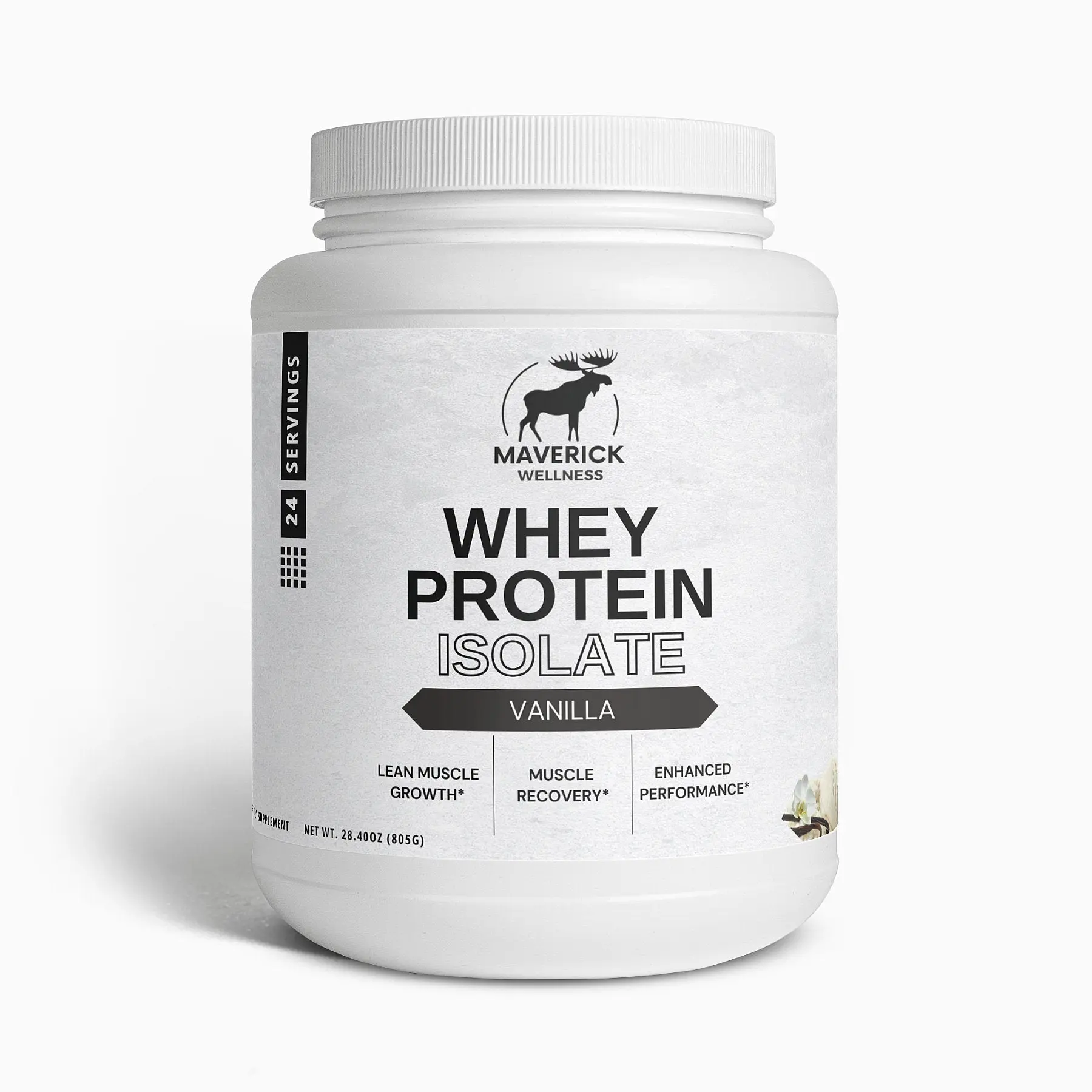 100% Whey Protein Isolate Vanilla Fitness Edible Muscle Supplement Powder 22 Grams of Protein