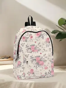 Flower Print Backpack with Fun Design, Stylish Look for Everyday Use, Spacious Storage for School Travel and Business