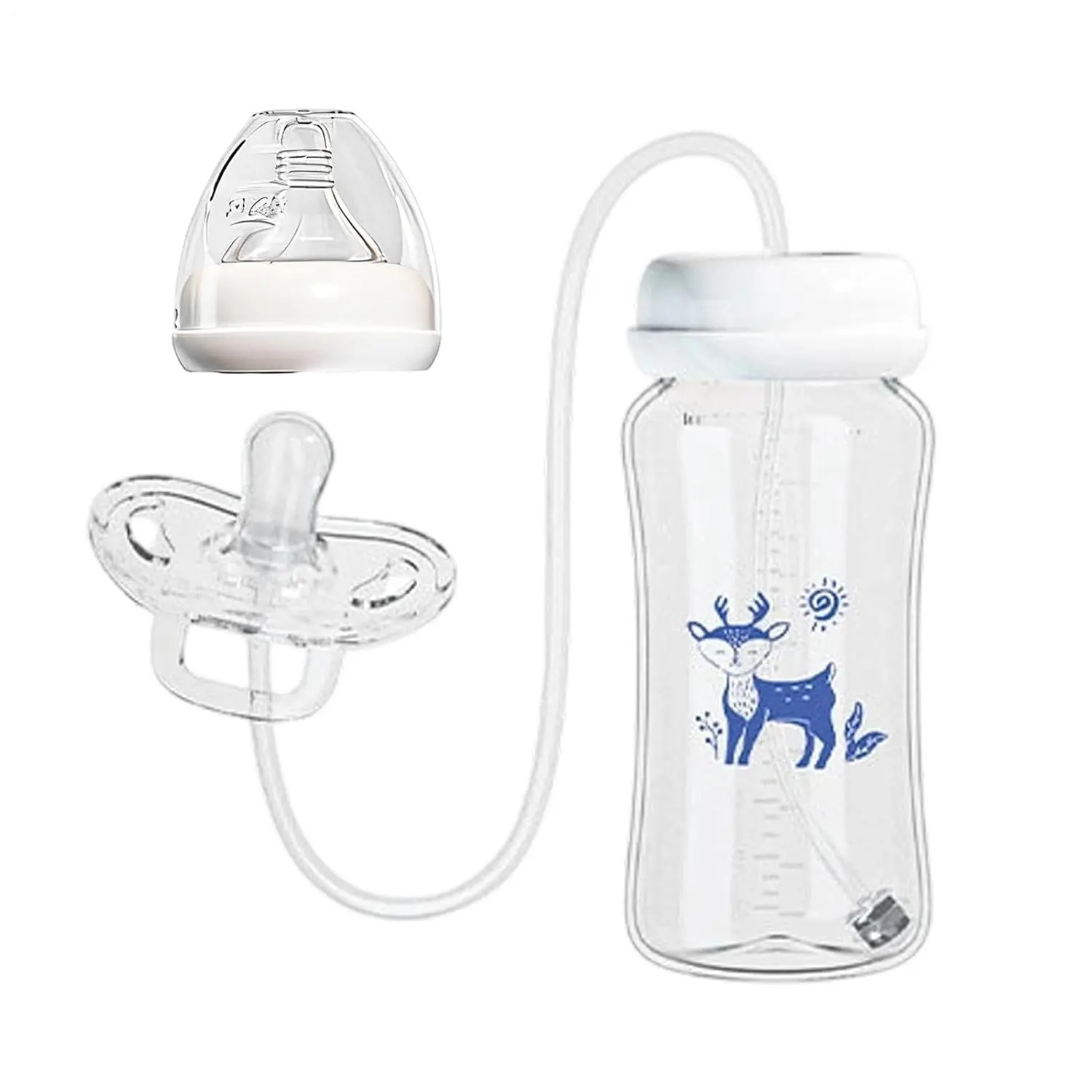 Hands Free Bäby Bottles,Milk Bottles with Lids,Anti-Colic Portable Adjustable,bäby Bottle with Soft Nipple,for Outdoor Travel Daycare Camping Picnic Breastfeeding Storage