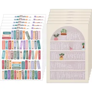 12pcs Bible Reading Tracker Stickers Classic Bible Bookshelf Tracking Tabs Labels Learning Supplies for Christian Readers Book Lovers Journaling Accessories