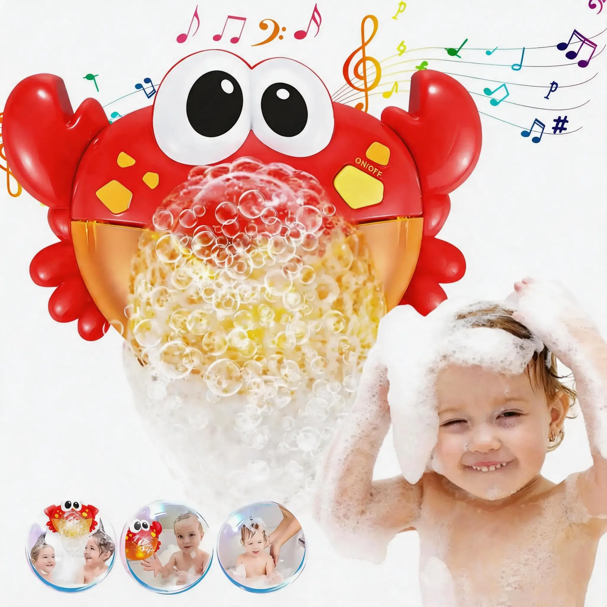 Kids Bubble Bath Machine - Safe, Durable, Portable Bubble Maker Toy for Bathroom Bathtime Entertainment, Christmas Gift, Bathroom Supplies Soap Dispenser Accessory