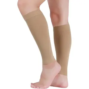 20-30 mmHg Calf Compression Sleeve for Women and Men Lightweight Footless Socks for Travel Flight Daily Comfort