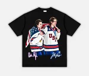 USA Gold Medal Hockey Champion Jack Hughes Quinn Hughes Cotton Tee Shirt Hughes Brothers Hockey Fan Graphic Tee Funny Shirt Guy Finance Humor Shirt Loose Fit Summer Casual Shirt