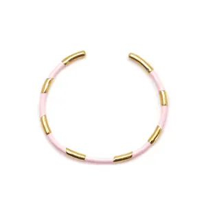 Swirl Bangle ~ Gold and Colorful Water Resistant by Salty Cali