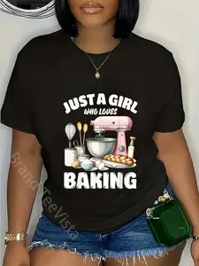 100% Cotton Unisex Just A Girl Who Loves Baking, Baking Lover T-Shirt