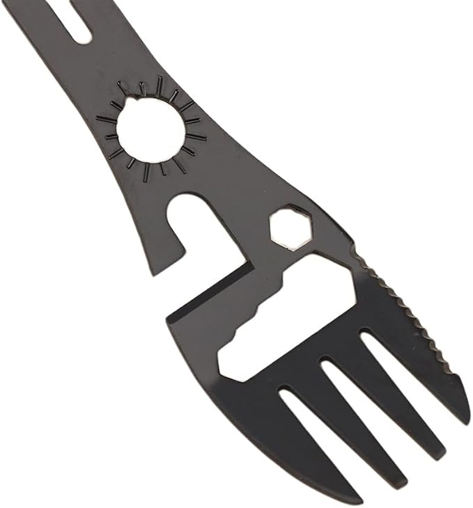 9-in-1 Stainless Steel Multi-Tool Utility Cutlery, 1 Piece Camping Supplies Outdoor Kitchen Supplies Spork - Fork, Spoon, Bottle Opener Combo for Hiking