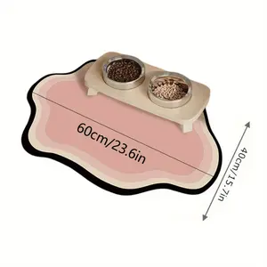 1pc Diatom Mud Cat Feeding Mat, Waterproof Non-Slip Pet Food and Water Bowl Placemat for Cats and Dogs