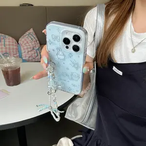 Gradient Blue Miffy Bear Case for Apple iPhone 17 Pro Max, Creative Fashion Phone Cover, Stylish Protective Case for iPhone 16 15 14 Pro Max Accessories