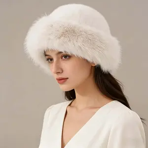 Women's Winter Warm Plush Hat, Large Brim Design for Cold Weather Protection, Stylish, Cozy & Practical Accessory for Daily Wear