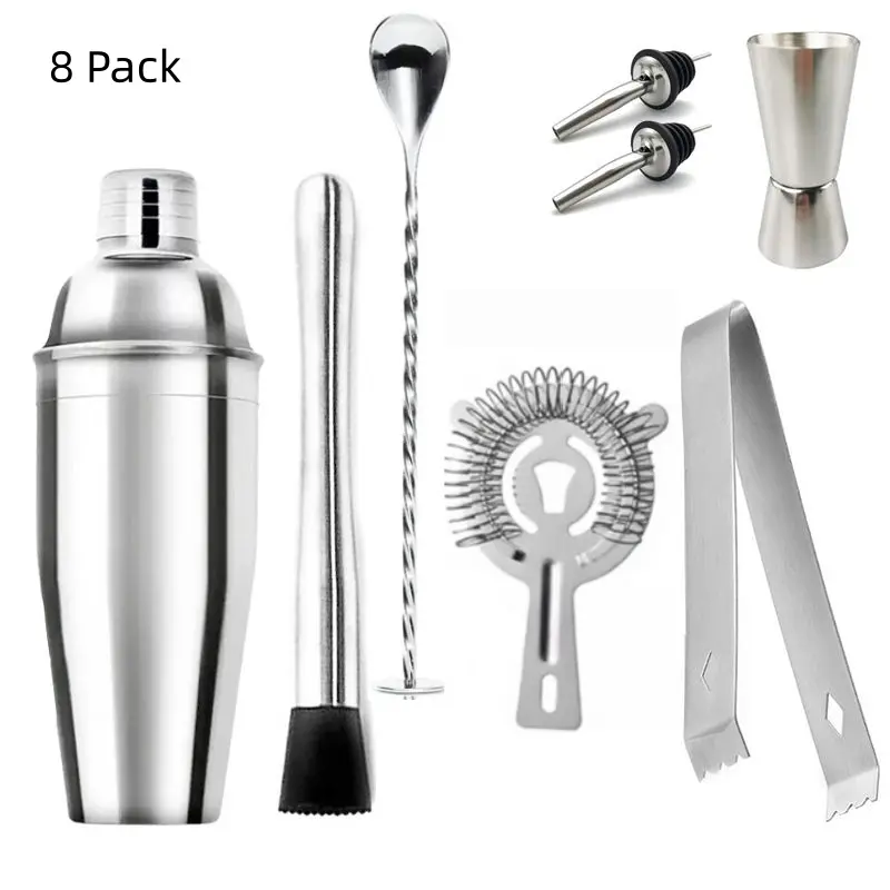 Nw 1Lbs Premium Cocktail Gift Set: 8-Piece Professional Bar Kit with Stainless Steel Shaker, Jigger, Strainer & Tools |   Ideal Home Bar Gift