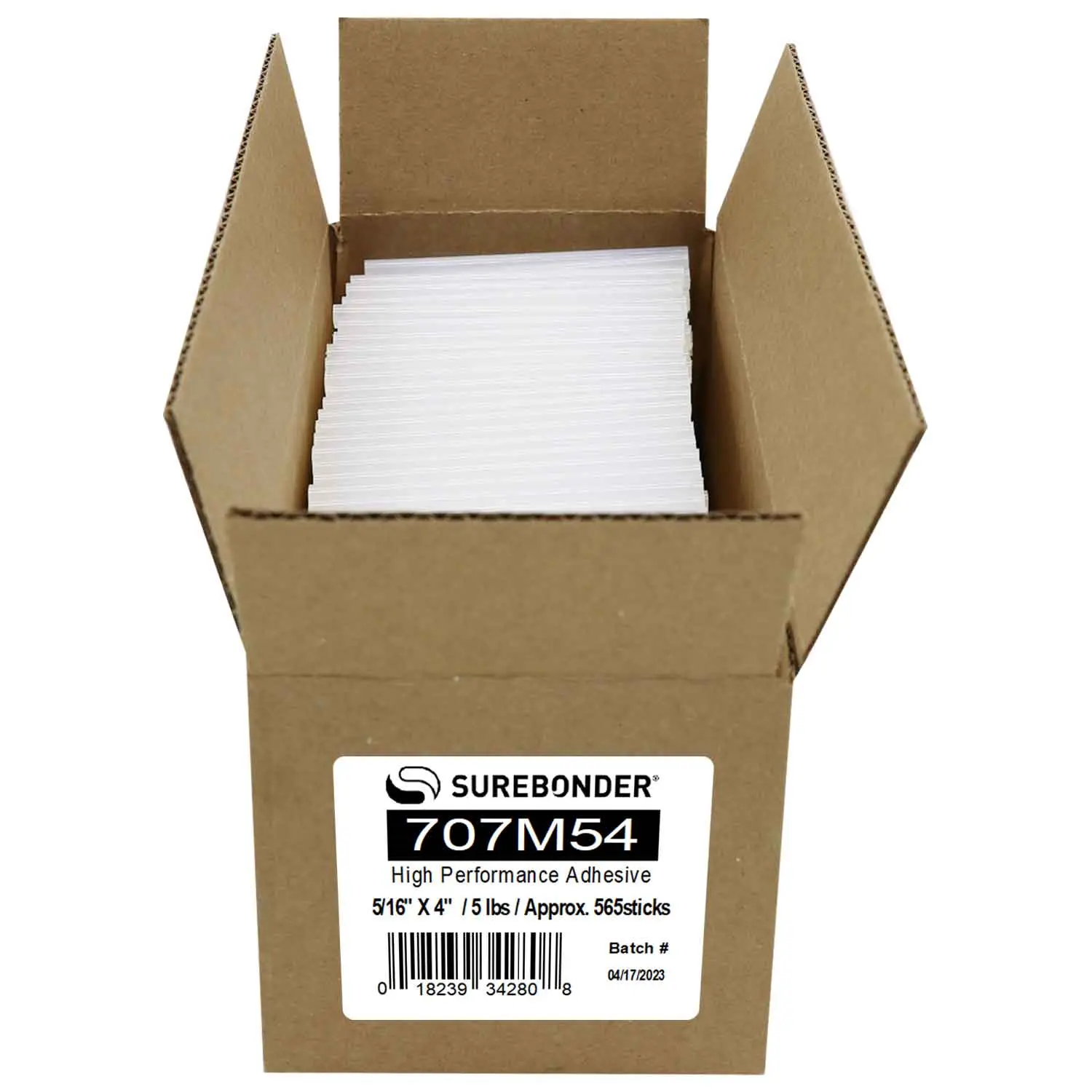 707M54 High Performance Hot Melt Glue Sticks - 5/16" x 4" | 5 lb box