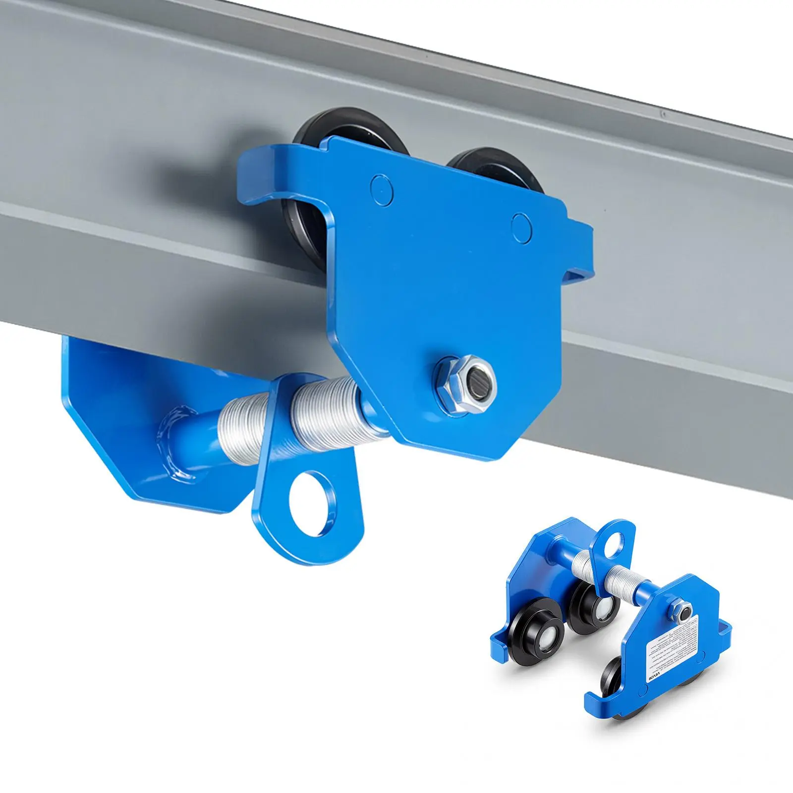 【SummerFinds】VEVOR Manual Trolley, 1100 lbs/0.5 Ton Capacity, Push Beam Trolley with Dual Wheels, Adjustable for I-Beam Flange Width 2.1" to 5.5", Heavy Duty Carbon Steel Garage Hoist for Straight & Curved I Beam
