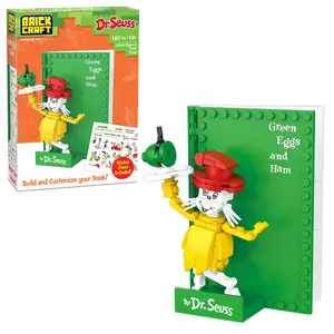 Brickcraft Dr. Seuss Green Eggs and Ham Book Building Set, 107-Piece Collectible Brick Book Model with Stickers for Fans & Collectors 8+