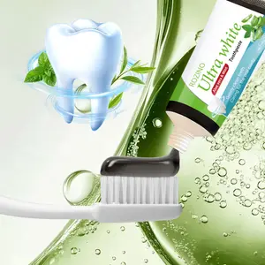 ROZINO Aloe Vera Ultra White Toothpaste Sensitive Relief & Whitening with Natural Peppermint Flavor Fluoride-Free Formula for Oral Health Care Natural Fresh Breath Tooth Powder