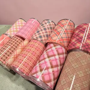 Cozy Blush Plaid Transfer Foils