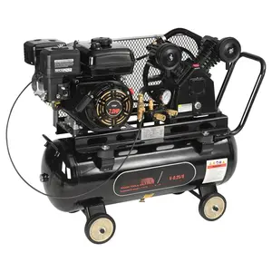 Gas Powered 7HP Air Compressor With 13.2 Gallon Horizontal Tank, 9 CFM At 115 PSI, Gas Driven Piston Pump Air System, 115 PSI Maximum Pressure For Construction Sites And Workshop Use, Durable Industrial Grade